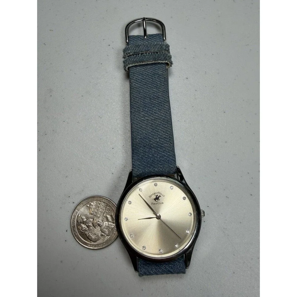 Beverly Hills Polo Club 80972 Quartz Watch 38mm Blue Denim Strap